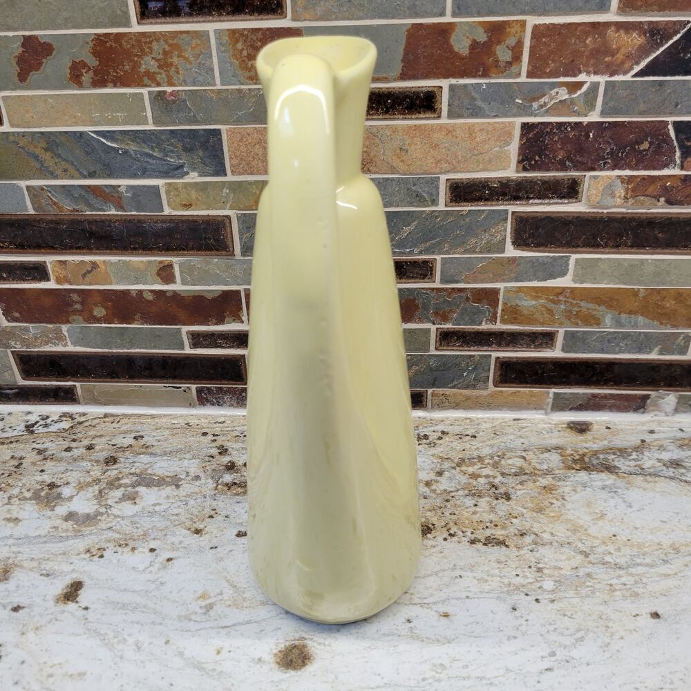 Vintage 1950s Yellow Art Pottery Ewer Pitcher Mid Century Modern Ceramic Vase - Picture 5 of 6